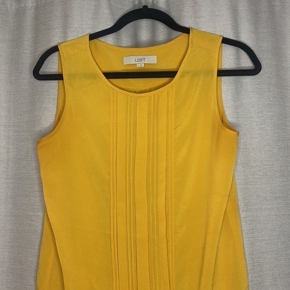 LOFT YELLOW CHIFFON TANK TOP - Picture 4 of 5